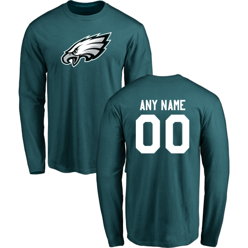 Men Philadelphia Eagles Design-Your-Own Long Sleeve Custom NFL T-Shirt
